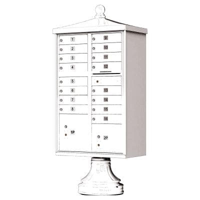 Traditional Decorative 16 Tenant Door Cluster Box Unit